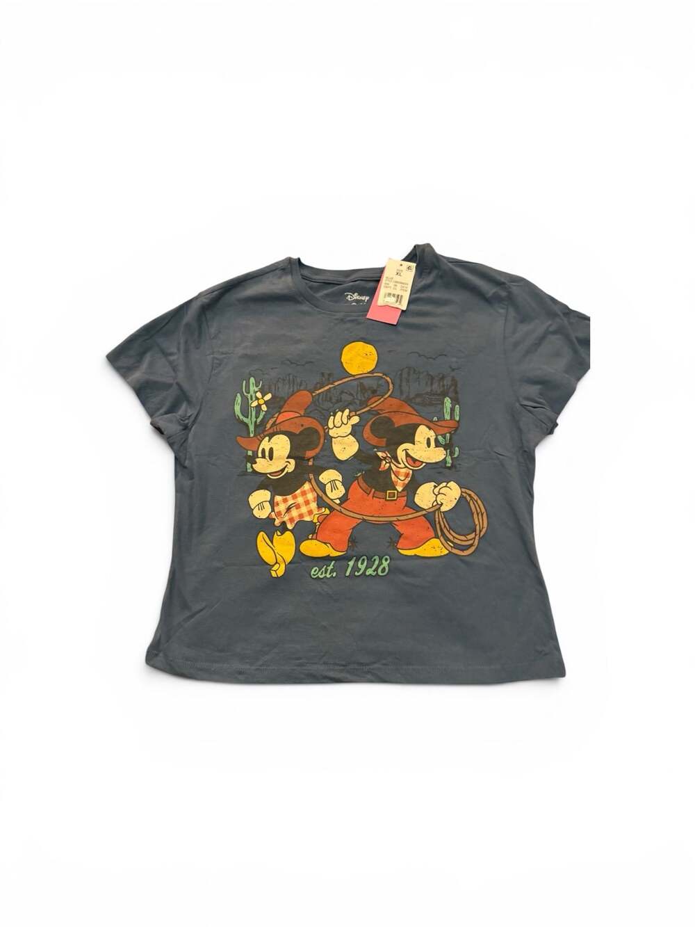 Disney Jerry Leigh Cowboy Mickey Mouse "est. 1928" Graphic T-Shirt - Picture 2 of 4